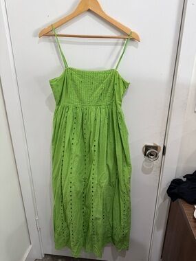 Slate & Willow Lime Eyelet Midi Sundress
